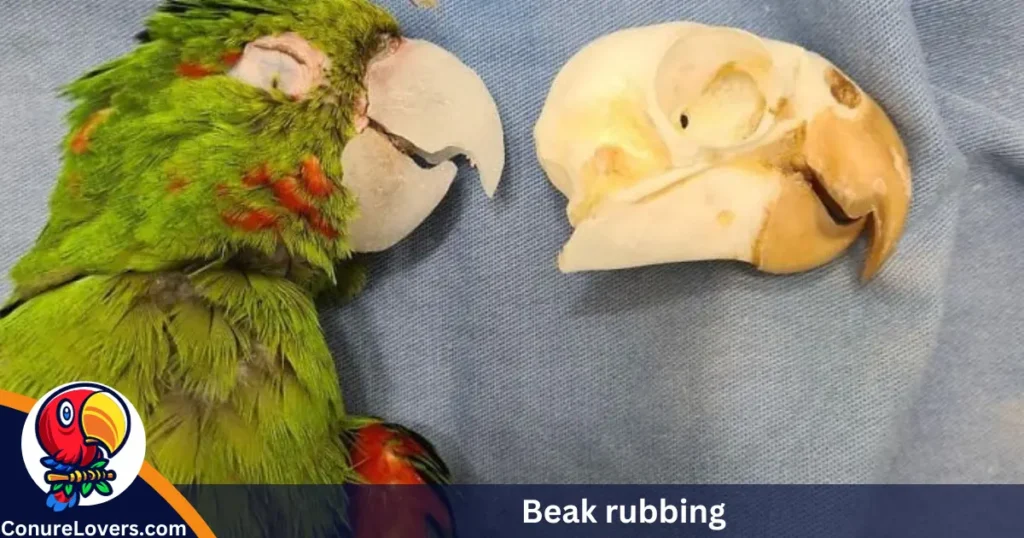 Beak rubbing